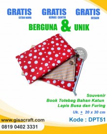 Souvenir Book Totebag Bahan Katun Lapis Busa dan Furing DPT51