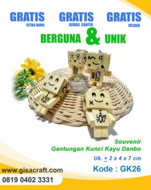 Souvenir Gantungan Kunci Kayu Danbo GK26