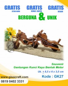 Souvenir Gantungan Kunci Kayu Bentuk MotorGK27