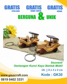 Souvenir Gantungan Kunci Kayu Bentuk Mobil GK30