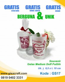 Souvenir Gelas Medium Doff Putih GS17