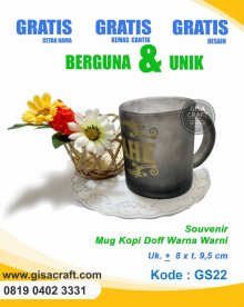 Souvenir Mug Kopi Doff Warna Warni GS22