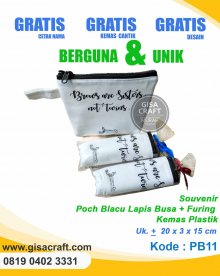 Souvenir Pouch Blacu Lapis Busa + Furing Kemas Plastik PB11