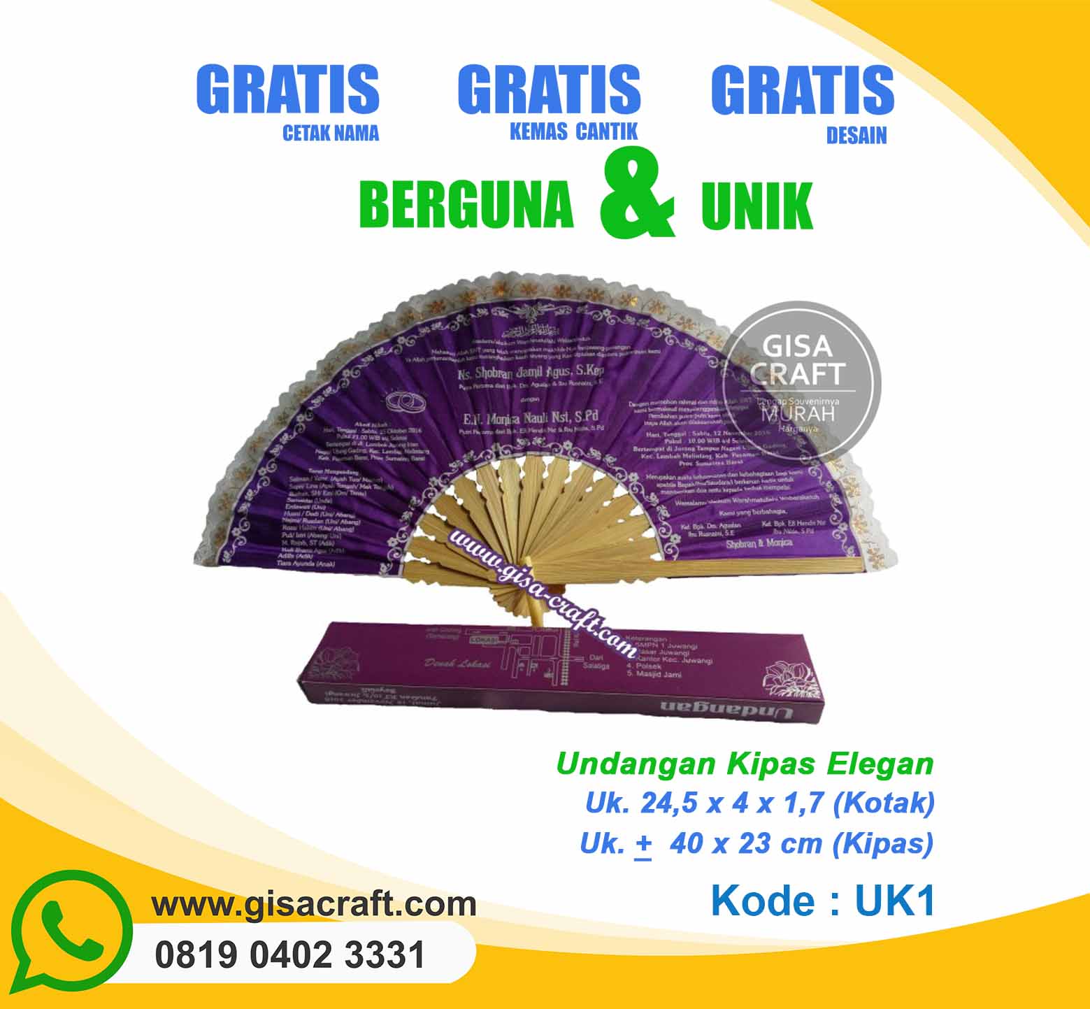 Undangan Kipas Elegan UK1 Undangan Kipas Elegan UK1