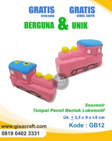 Souvenir Gerabah Tempat Pensil Bentuk Lokomotif GB12