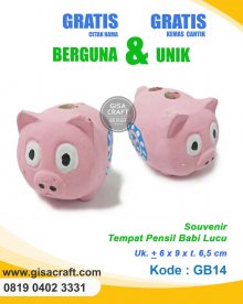 Souvenir Gerabah Tempat Pensil Babi Lucu GB14
