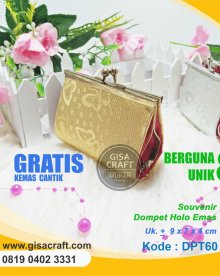 Souvenir Dompet Holo Emas DPT60