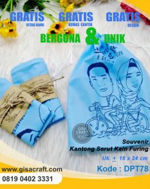 Souvenir Kantong Serut Kain Furing DPT78