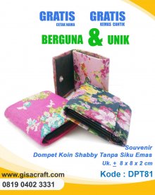 Souvenir Dompet Koin Shabby Tanpa Siku Emas DPT81