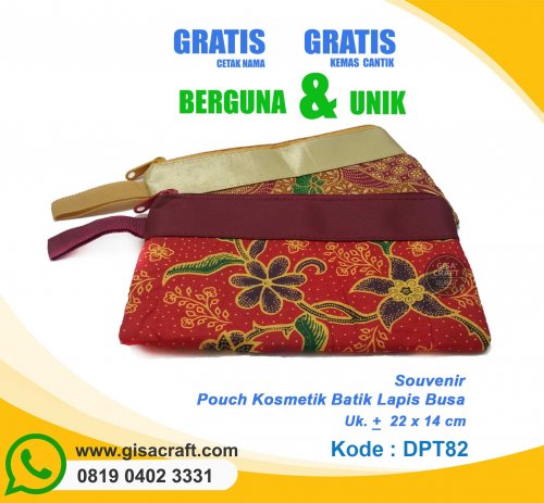 Souvenir Pouch Kosmetik Batik Lapis Busa DPT82