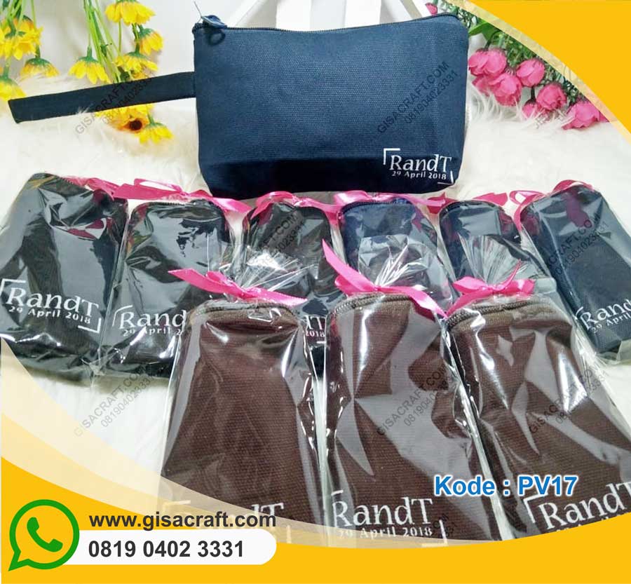 Souvenir Pouch Kanvas Polos Lapis Furing Dengan Tali Cantelan PV17 Souvenir Pouch Kanvas Polos Lapis Furing Dengan Tali Cantelan PV17
