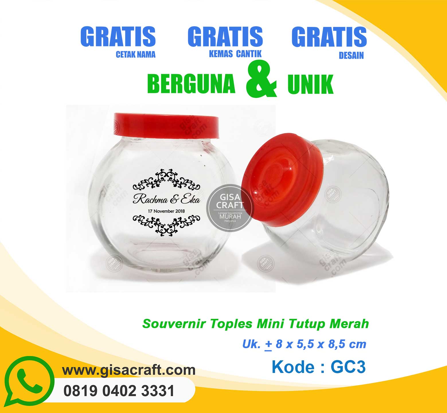 Souvenir Toples Mini Tutup Merah GC3 Souvenir Toples Mini Tutup Merah GC3