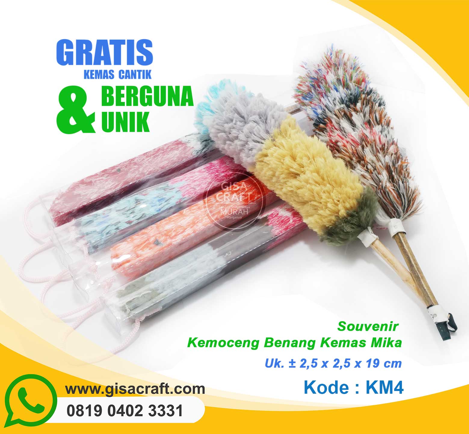 Souvenir Kemoceng Benang Kemas Mika KM4 Souvenir Kemoceng Benang Kemas Mika KM4