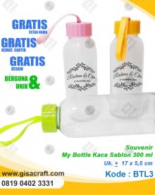 Souvenir My Bottle Kaca Sablon 300 ml BTL3