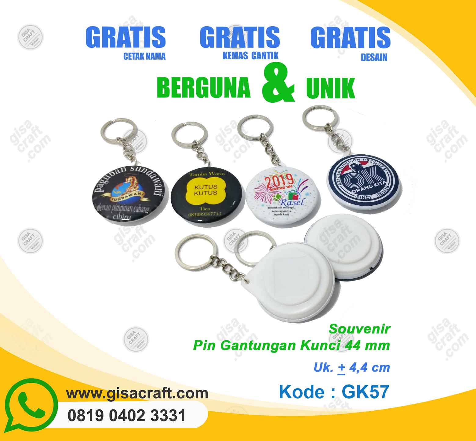 Souvenir PIn Gantungan Kunci 44 mm GK57 Souvenir PIn Gantungan Kunci 44 mm GK57
