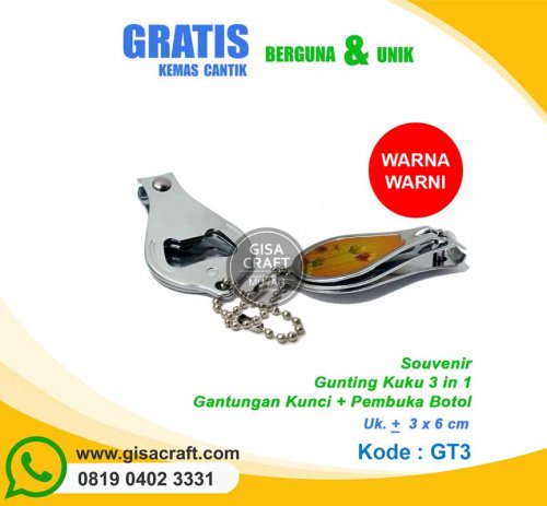 Souvenir Gunting Kuku 3 in 1 : Gantungan Kunci + Pembuka Botol GT3