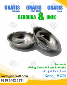 Souvenir Piring Sambal 8 cm Stainliss MG20