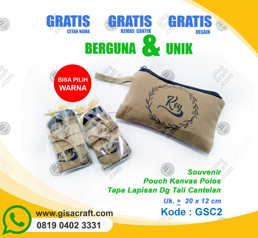 Souvenir Pouch Kanvas Polos Tanpa Lapisan Dg Tali Cantelan GSC2 Souvenir Pouch Kanvas Polos Tanpa Lapisan Dg Tali Cantelan GSC2